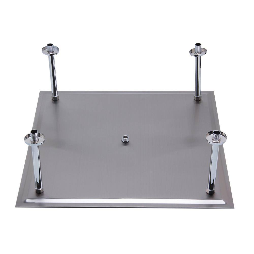 24-Inch Brushed Stainless Steel Ultra Thin Square Rain Shower Head