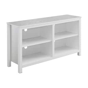 Montana Highboy White TV Stand with Shelves for TVs up to 65 in.