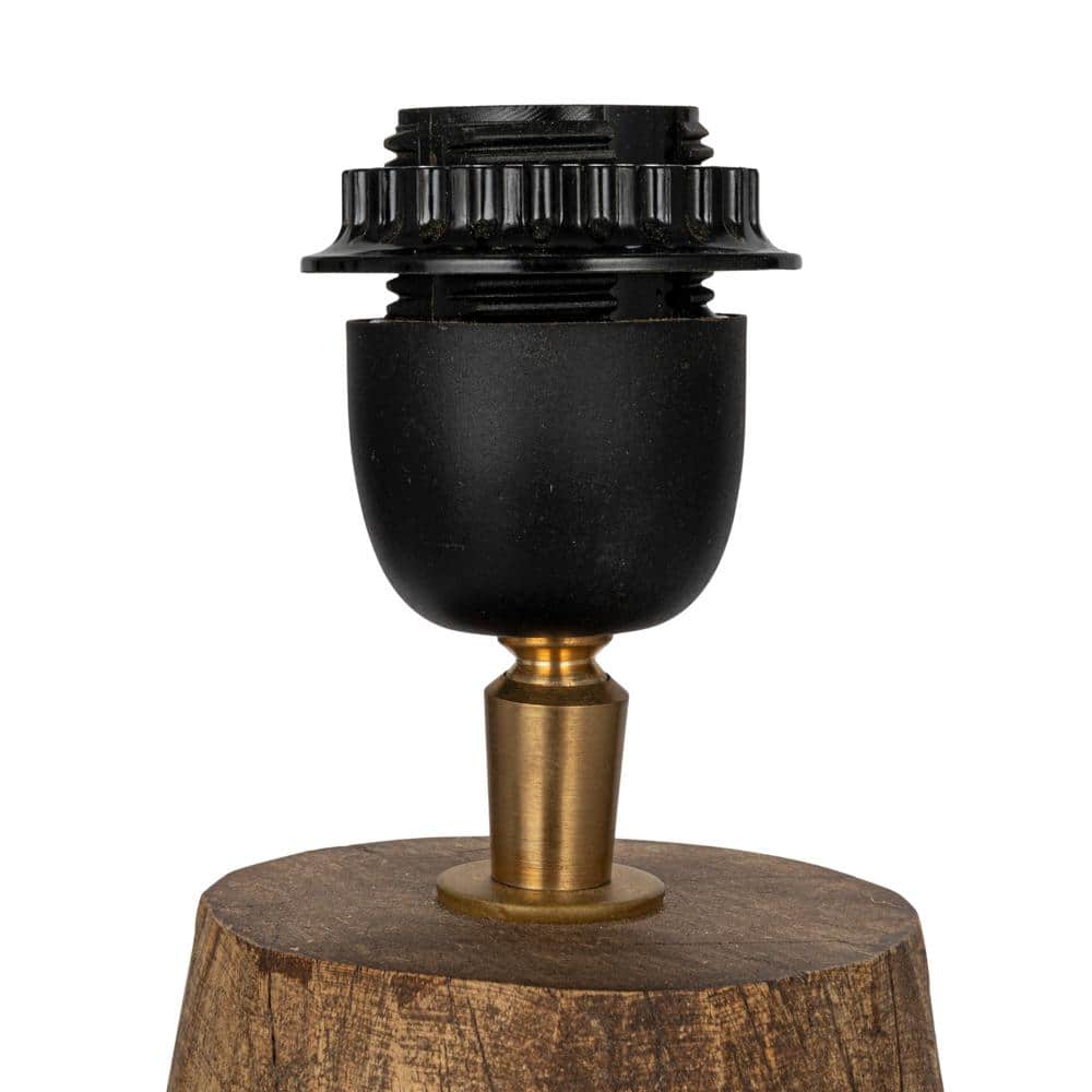 Natural Reclaimed Wood Table Lamp with Adjustable Jute Shade