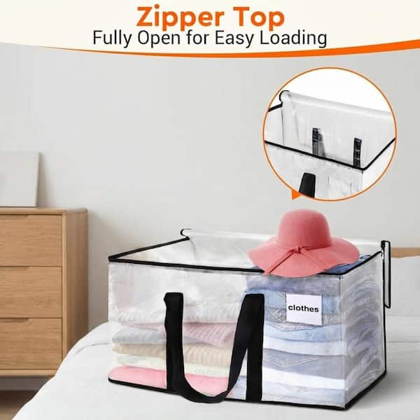 Anqtovp Transparent Finish Extra Large Moving Tote Bags 8 Pack