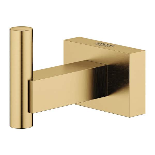 Essentials Cube Single Knob Robe/Towel Hook in Brushed Cool Sunrise