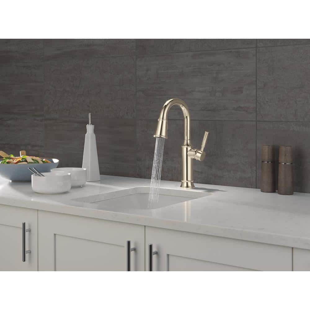 Polished Nickel Single Handle Pull-Out Spray Bar Faucet