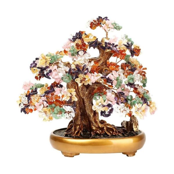 Artificial 14 ft. Crystal Tree in Resin Container with 1,251 Gemstones  Amethyst Quartz Bonsai Feng Shui Decor 59B1124C2062 - The Home Depot