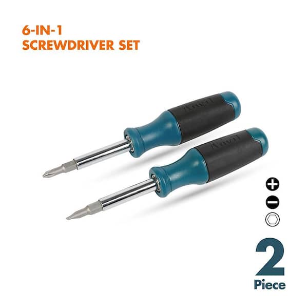 Anvil 6-in-1 Multi-Bit Screwdriver (2-Pack) 91604 - The Home Depot