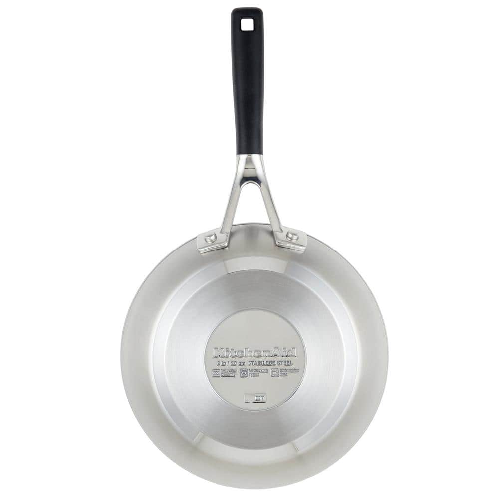 12 in. Brushed Stainless Steel Frying Pan - thumbnail 2