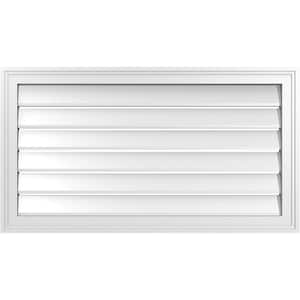 36" x 20" Vertical Surface Mount PVC Gable Vent: Functional with Brickmould Frame