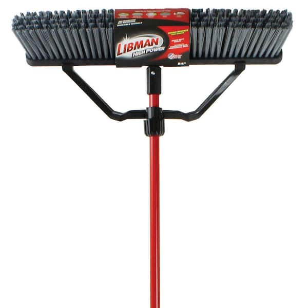 Libman 24 in. Rough Surface Push Broom Set with Brace and Handle (Case of 3)