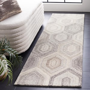 Abstract Natural/Gray 2 ft. x 8 ft. Abstract Geometric Runner Rug