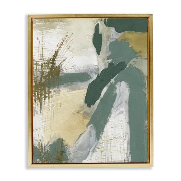Stupell Industries Dynamic Abstract with Grey by Vanna Lam Gold Floater Frame Abstract Graphic Art Print 31 in. x 25 in.