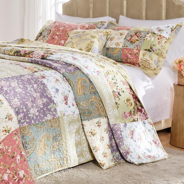 Greenland Home Fashions Blooming Prairie 3-Piece Full Bedspread Set