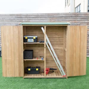 1.6 ft. x 4.6 ft. x 5.4 ft. Nature Wooden Storage Shed Outdoor Fir Wood Cabinet