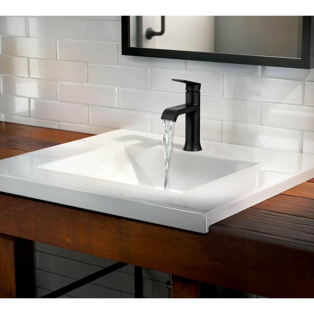 Matte Black Single Handle High Arc Bathroom Faucet
