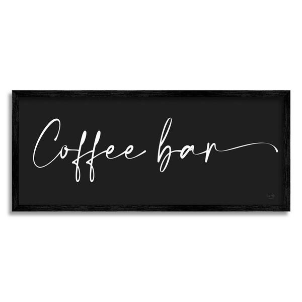 The Stupell Home Decor Collection Coffee Bar Classy Script Text Background Sign Design By Lux + Me Designs Framed Typography Art Print 24 in. x 10 in.