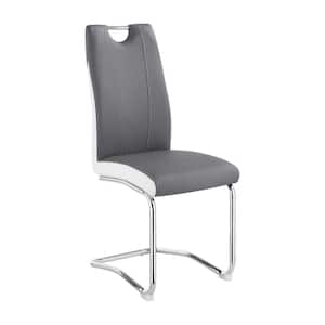 Brooklyn Grey and White Faux Leather Upholstered Side Chairs with S-frame (Set of 4)