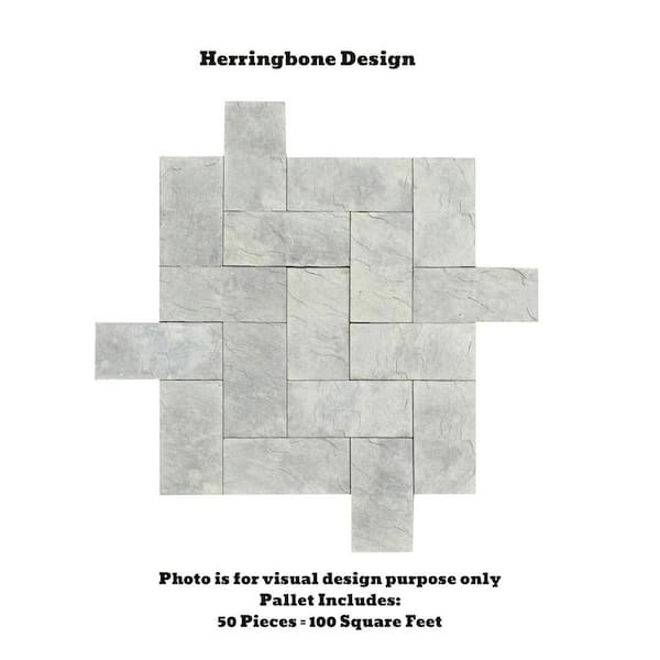 Nantucket Pavers 17.5 in. x 17.5 in. Stone Design Square Gray Variegated Concrete Paver (46-Pieces/97 sq. ft./Pallet)