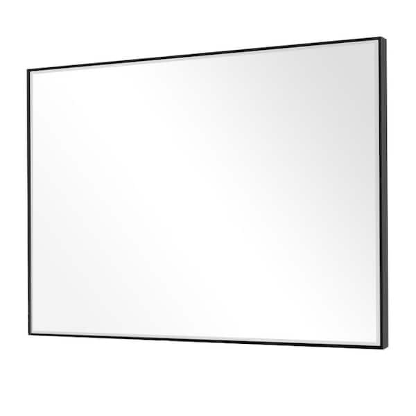 Unbranded 38 in. W x 26 in. H Rectangular Framed Wall Bathroom Vanity Mirror in Black