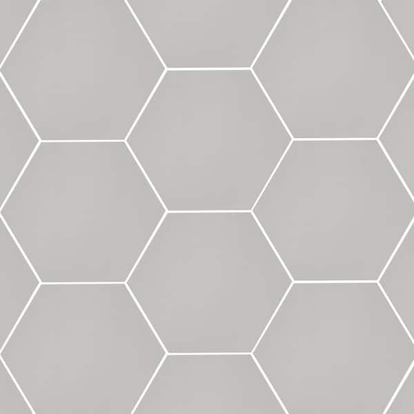 MSI Take Home Tile Sample-Glassel Grigio Hexagon 4 in. x 4 in. Matte Porcelain Floor and Wall Tile