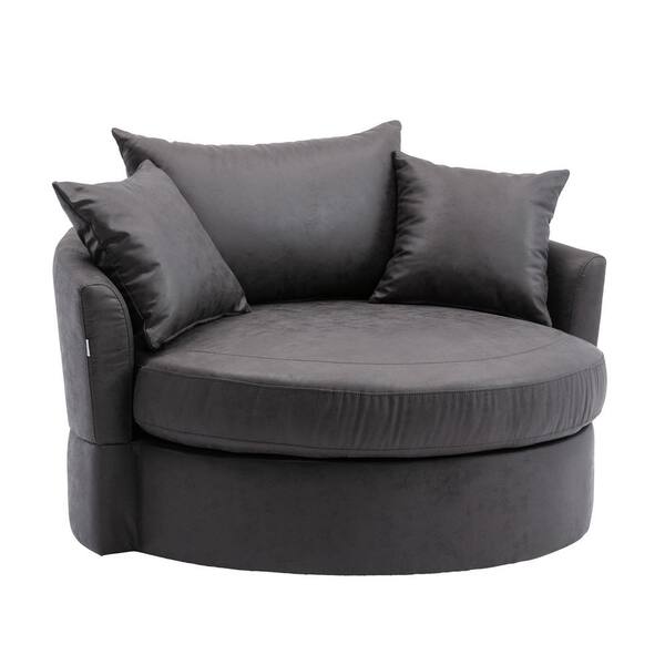 gray barrel chair