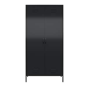 Bonanza Tall 2-Door Closed Metal Storage Locker Cabinet in Black