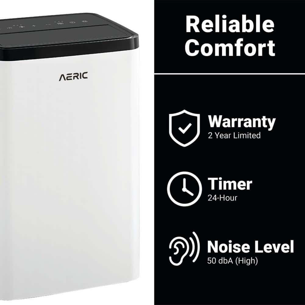 Aeric 8,000 BTU White Portable Air Conditioner with Remote