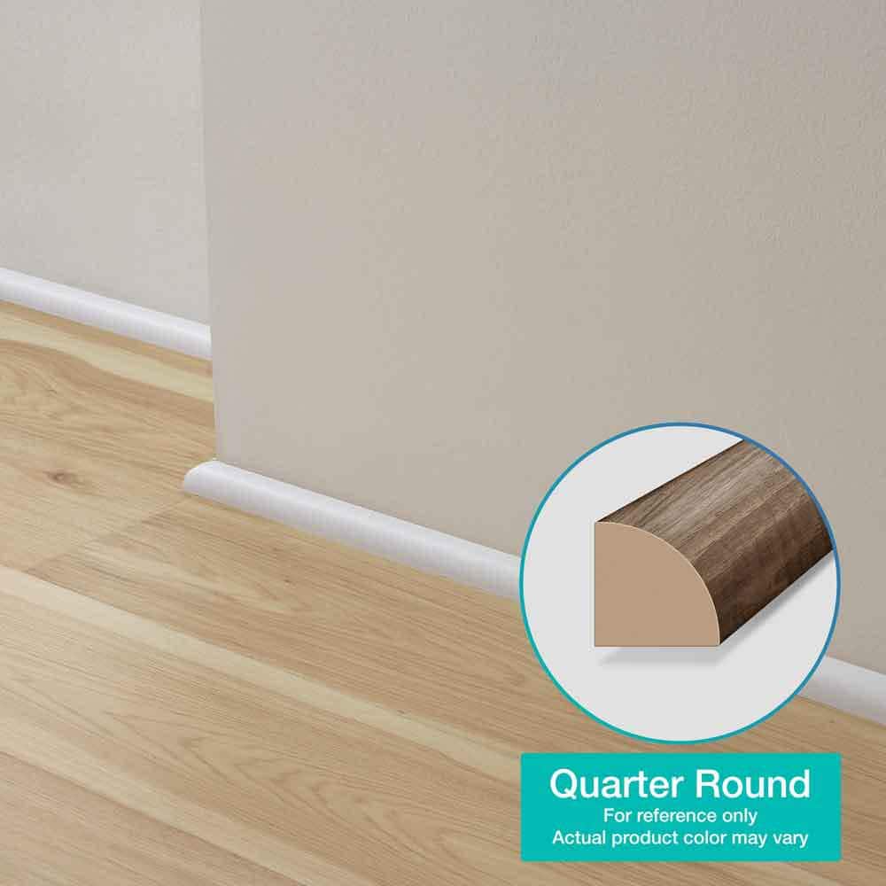 White Vinyl Waterproof Quarter Round Molding, 94.5 in.
