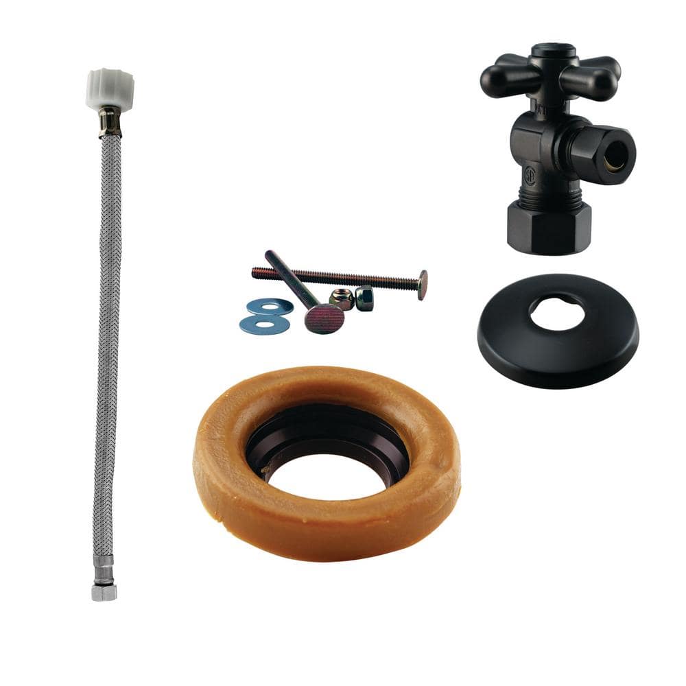 1/2 in. IPS Cross Handle Angle Stop Toilet Supply Kit in Matte Black price history on PriceWatchPro