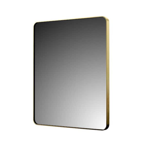 Unbranded 24 in. W x 30 in. H Rounded Corners Rectangular Aluminum Framed Wall Mount Modern Decor Bathroom Vanity Mirror