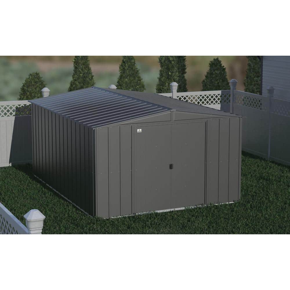 10 ft. x 14 ft. Charcoal Galvanized Steel Storage Shed