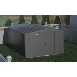 Classic 10 ft. W x 14 ft. D Charcoal Metal Shed 129 sq. ft.