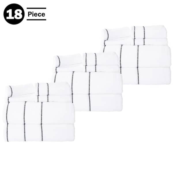 18-Piece White Cotton Towel Set