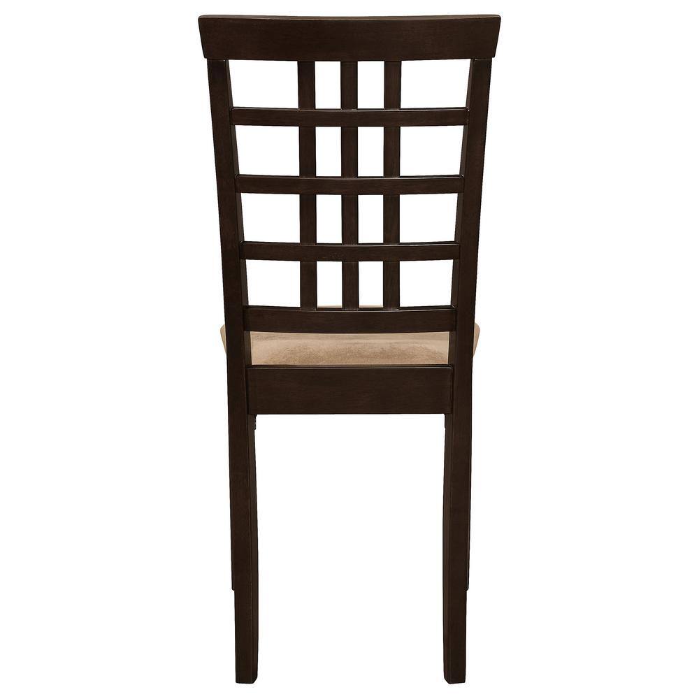 High-Back Traditional Beige Microfiber Upholstered Side Chair