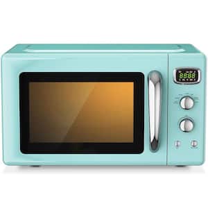 19.5 in. Width 0.9 cu.ft. Green Practical 900-Watt Countertop Microwave Oven with Timer and Child Lock