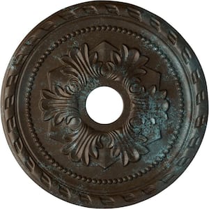 1-5/8 in. x 20-7/8 in. x 20-7/8 in. Polyurethane Palmetto Ceiling Medallion, Bronze Blue Patina