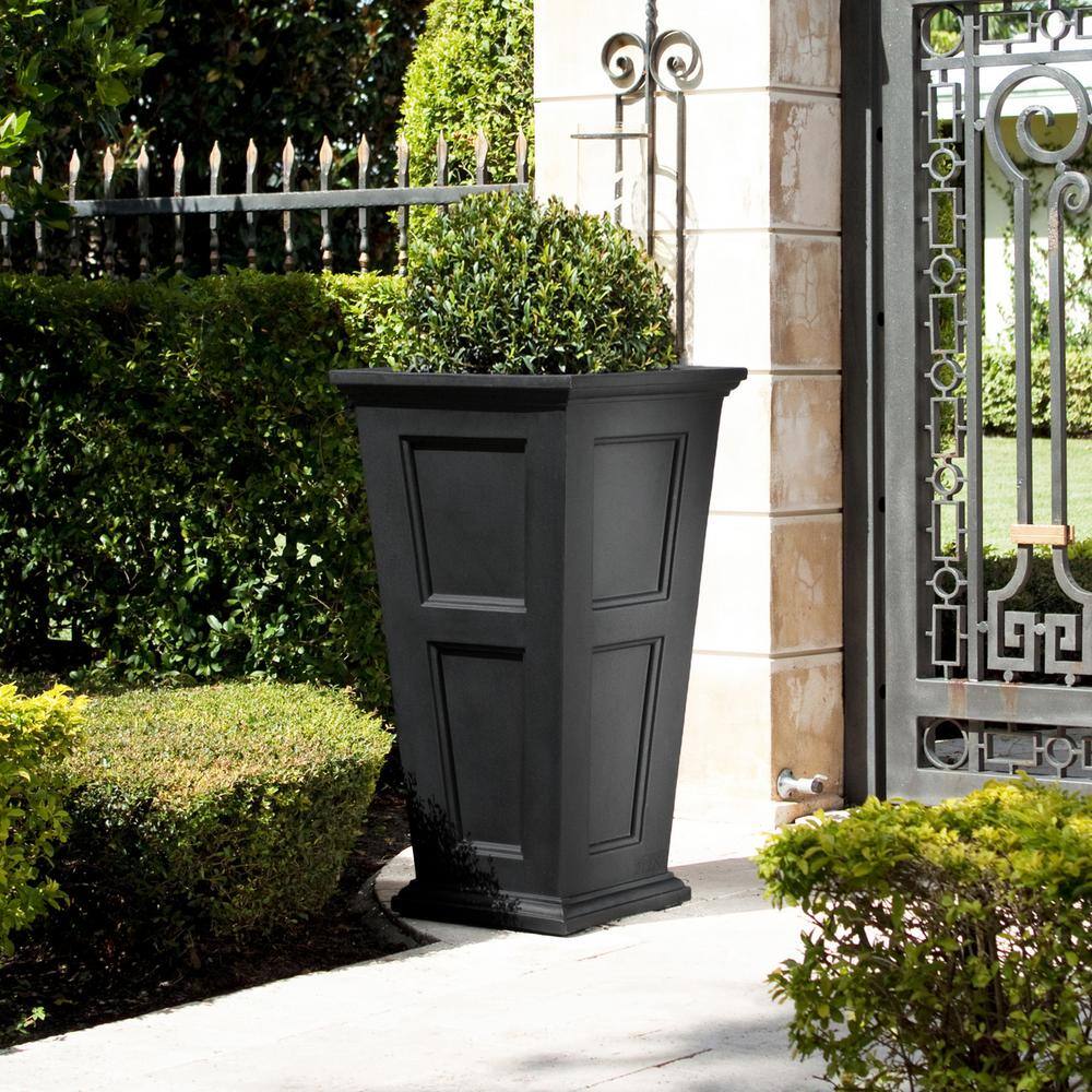 Fairfield Classic Black 40" Tall Polyethylene Outdoor Planter