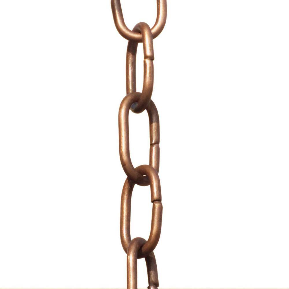 Monarch Rain Chains 8.5 ft. L Monarch Pure Copper Traditional Link Ring ...
