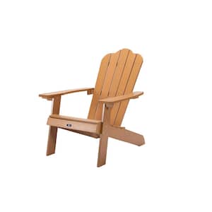Brown Composite Adirondack Chair Backyard Outdoor Furniture Painted Seating All-Weather and Fade-Resistant 1 pcs