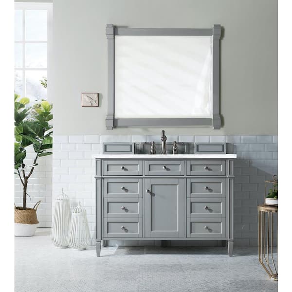 James Martin Vanities Brittany 48 in. W x 23.5 in.D x 34 in. H Single Bath Vanity in Urban Gray with Solid Surface Top in Arctic Fall