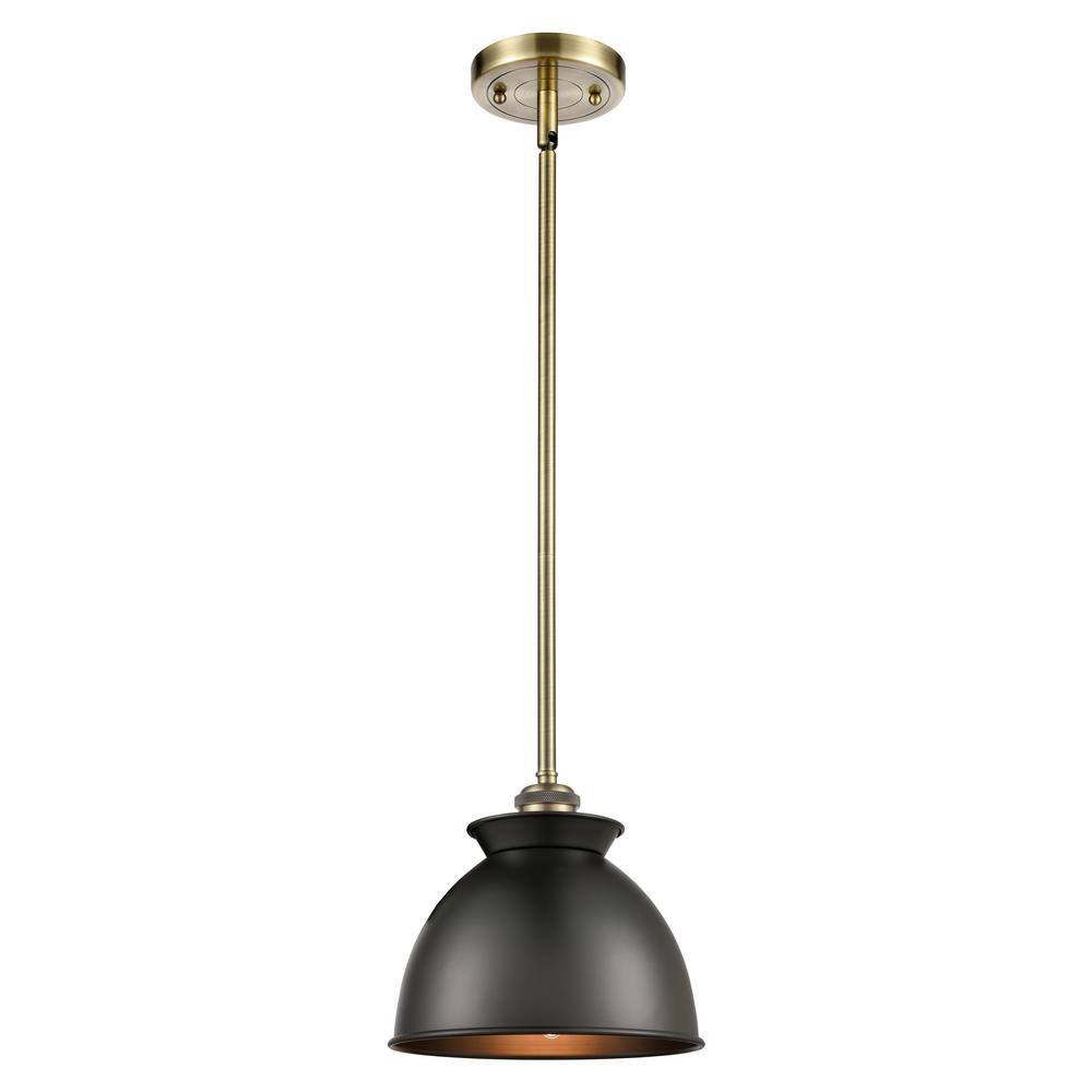 Adirondack 60-Watt 1-Light Antique Brass Standard Mini Pendant Light with Metal Shade price history on PriceWatchPro