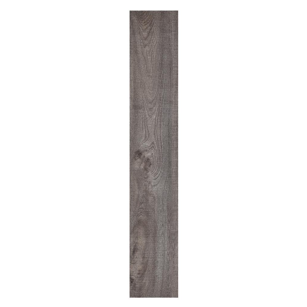 FunStick 6x36 Grey Wood Peel and Stick Floor Tile Natural Wood