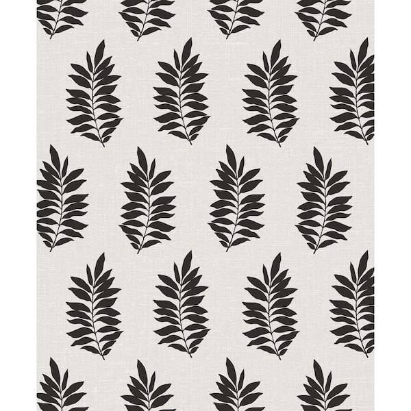 Seabrook Designs Onyx Pinnate Silhouette Nonwoven Paper Non-Pasted Wallpaper Roll (Covers 57.5 sq. ft.)