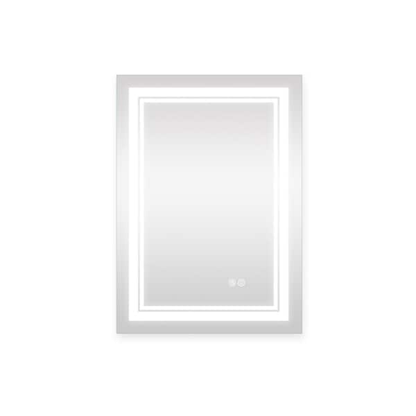 Unbranded Valen 24 in. W x 32 in. H Large Rectangular Frameless Anti-Fog Wall Bathroom Vanity Mirror in Silver