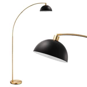 78.4 in. Gold 1-Light Arched Floor Lamp for Living Room with Metal Shade