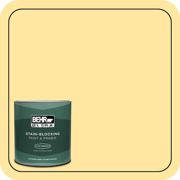 BEHR ULTRA 1 qt. #PMD-10 Equator Glow Extra Durable Semi-Gloss Enamel Interior Paint & Primer