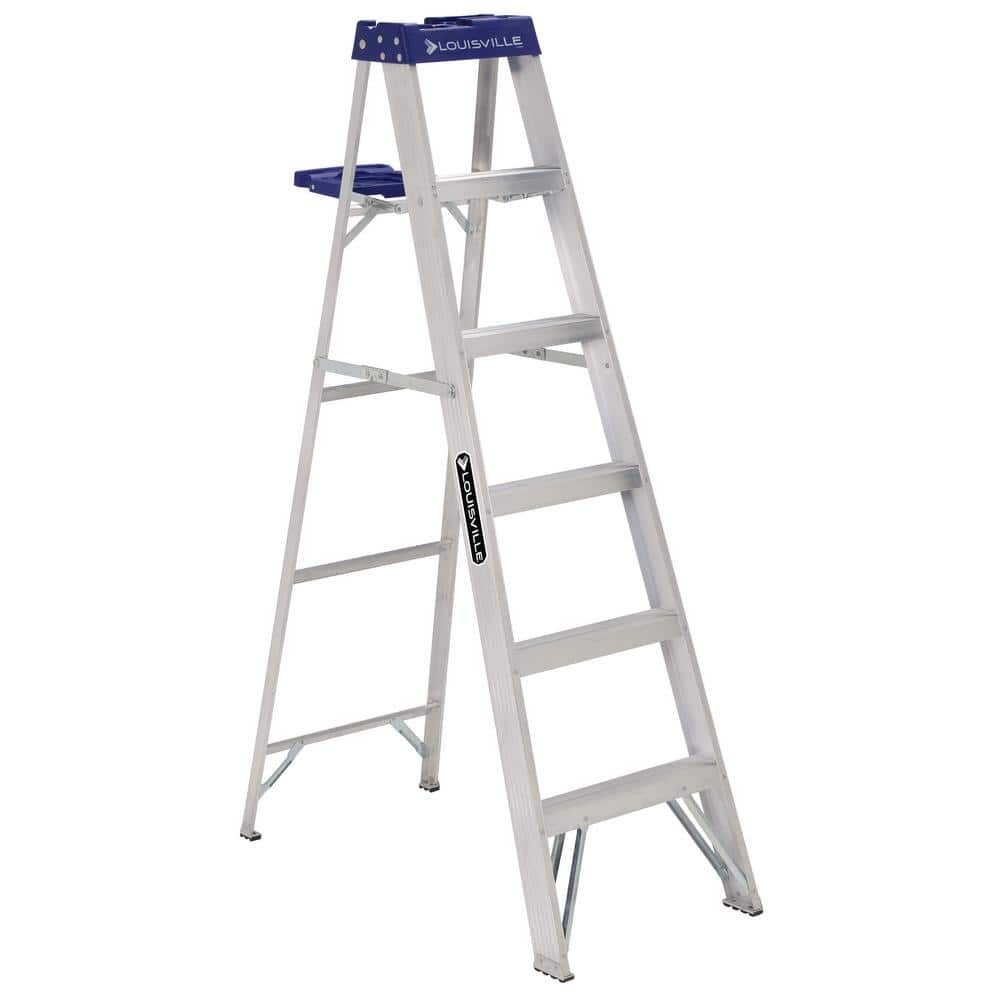 Louisville Ladder 6 ft. Aluminum Step Ladder with 250 lbs. Load Capacity Type I Duty Rating -  AS2106