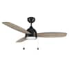 CARRO Troyes 52 in. Integrated LED Indoor Black 5-Speed DC Ceiling Fan ...