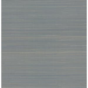 Blue Abaca Weave Wallpaper, 36-in by 24-ft