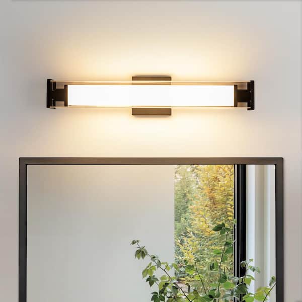 EDISLIVE Ansel 23.6 in. 1-Light Integrated LED Bathroom Vanity Light 18-Watt Black Wall Sconce