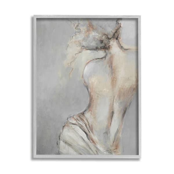 The Stupell Home Decor Collection Traditional Portrait Nude Woman Baroque Painting Design By Liz Jardine Framed People Art Print 30 in. x 24 in.