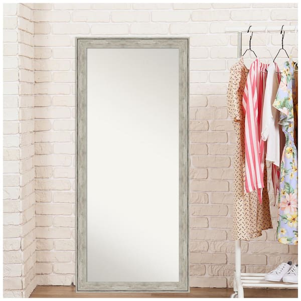 Amanti Art Led Metallic 29 In X 65 Coastal Rectangle Silver Framed Full Length Floor Leaning Mirror Dsw4961072 The Home Depot - Better Homes Gardens 27 X 70 Leaner Mirror Gray Rustic