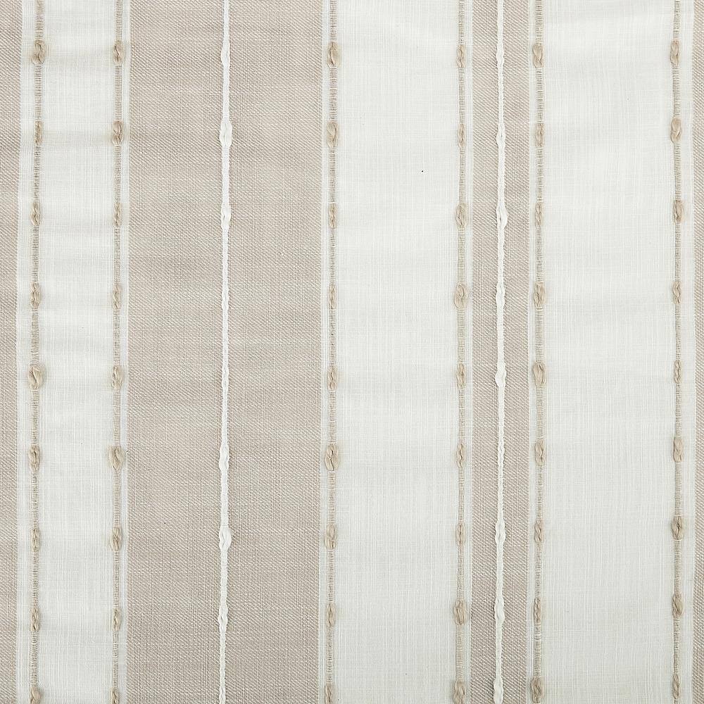 Linen and White Cotton Sheer Kitchen Curtain Tier Pair